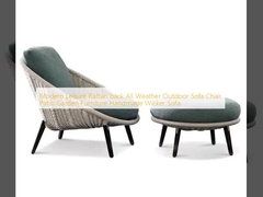 Modern Leisure Rattan back All Weather Divano esterno Poltrona Patio Mobili da giardino Divano di vucca fatto a mano