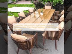 Cina Hot Sale Outdoor Mobili da caffè Arredamento per ristoranti in alluminio Sedie da tavolo Rattan Wedding Garden Furniture Set Rattan