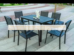 7 pezzi estensibili moderno Patio nero Ristorante 9 pezzi Set da pranzo esterno Giardino Portico Tavolo in alluminio e 8 posti