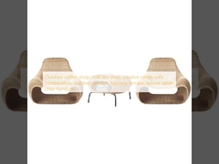 Caffetteria all'aperto, negozio di tè al latte, combinazione creativa di divani di rattan, giardino all'aperto, balcone, terrazza, mobili per sedie di rattan per il tempo libero