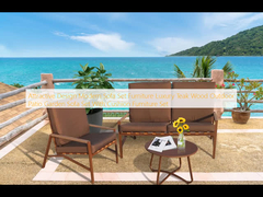 Attraente design Modern Sofa Set Arredamento Luxury Teak Wood Outdoor Patio Garden Sofa Set With Cushion Arredamento Set